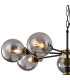 Placid 84cm Pendant 8 Light E14 15cm Round Glass Shade Brass Smoke Plated & Satin Black-6