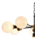 Placid 84cm Pendant 8 Light E14 15cm Round Speckled Glass Shade Brass White & Satin Black-6