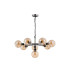 Placid 84cm Pendant 8 Light E14 15cm Round Glass Shade Satin Nickel Amber Plated & Satin Black-3