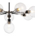 Placid 84cm Pendant 8 Light E14 15cm Round Glass Shade Satin Nickel Clear & Satin Black-7