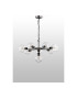 Placid 84cm Pendant 8 Light E14 15cm Round Glass Shade Satin Nickel Clear & Satin Black-8