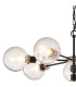 Placid 84cm Pendant 8 Light E14 15cm Round Crackled Glass Shade Satin Nickel Clear & Satin Black-6