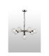 Placid 84cm Pendant 8 Light E14 15cm Round Textured Crumple Glass Shade Satin Nickel Clear & Satin Black-3