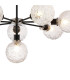 Placid 84cm Pendant 8 Light E14 15cm Round Textured Crumple Glass Shade Satin Nickel Clear & Satin Black-7