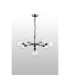 Placid 84cm Pendant 8 Light E14 15cm Round Textured Crumple Glass Shade Satin Nickel Clear & Satin Black-8