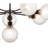 Placid 84cm Pendant 8 Light E14 15cm Round Textured Diamond Pattern Glass Shade Satin Nickel Clear & Satin Black-6