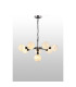 Placid 84cm Pendant 8 Light E14 15cm Round White & Grey Marble Effect Glass Shade Satin Nickel & Satin Black Framework-3
