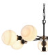 Placid 84cm Pendant 8 Light E14 15cm Round White & Grey Marble Effect Glass Shade Satin Nickel & Satin Black Framework-6