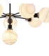 Placid 84cm Pendant 8 Light E14 15cm Round White & Grey Marble Effect Glass Shade Satin Nickel & Satin Black Framework-7