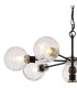 Placid 84cm Pendant 8 Light E14 15cm Round Textured Melting Glass Shade Satin Nickel Clear & Satin Black-6