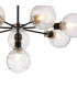 Placid 84cm Pendant 8 Light E14 15cm Round Textured Melting Glass Shade Satin Nickel Clear & Satin Black-7