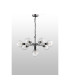 Placid 84cm Pendant 8 Light E14 15cm Round Textured Melting Glass Shade Satin Nickel Clear & Satin Black-8