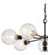 Placid 84cm Pendant 8 Light E14 15cm Round Ribbed Glass Shade Satin Nickel Clear & Satin Black-6