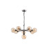Placid 84cm Pendant 8 Light E14 15cm Round Segment Glass Shade Satin Nickel Amber Plated & Satin Black-4