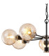 Placid 84cm Pendant 8 Light E14 15cm Round Segment Glass Shade Satin Nickel Amber Plated & Satin Black-6