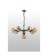 Placid 84cm Pendant 8 Light E14 15cm Round Segment Glass Shade Satin Nickel Amber Plated & Satin Black-8