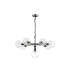 Placid 84cm Pendant 8 Light E14 15cm Round Segment Glass Shade Satin Nickel Clear & Satin Black-4