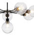 Placid 84cm Pendant 8 Light E14 15cm Round Segment Glass Shade Satin Nickel Clear & Satin Black-7