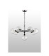Placid 84cm Pendant 8 Light E14 15cm Round Segment Glass Shade Satin Nickel Clear & Satin Black-8