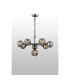 Placid 84cm Pendant 8 Light E14 15cm Round Segment Glass Shade Satin Nickel Smoke Plated & Satin Black-3