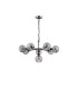 Placid 84cm Pendant 8 Light E14 15cm Round Segment Glass Shade Satin Nickel Smoke Plated & Satin Black-4