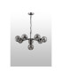 Placid 84cm Pendant 8 Light E14 15cm Round Segment Glass Shade Satin Nickel Smoke Plated & Satin Black-8