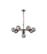 Placid 84cm Pendant 8 Light E14 15cm Round Glass Shade Satin Nickel Smoke Plated & Satin Black-1