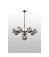 Placid 84cm Pendant 8 Light E14 15cm Round Glass Shade Satin Nickel Smoke Plated & Satin Black-3