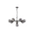 Placid 84cm Pendant 8 Light E14 15cm Round Glass Shade Satin Nickel Smoke Plated & Satin Black-4
