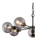 Placid 84cm Pendant 8 Light E14 15cm Round Glass Shade Satin Nickel Smoke Plated & Satin Black-6