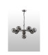 Placid 84cm Pendant 8 Light E14 15cm Round Glass Shade Satin Nickel Smoke Plated & Satin Black-8