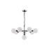 Placid 84cm Pendant 8 Light E14 15cm Round Speckled Glass Shade Satin Nickel White & Satin Black-4