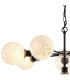 Placid 84cm Pendant 8 Light E14 15cm Round Speckled Glass Shade Satin Nickel White & Satin Black-6