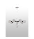 Placid 84cm Pendant 8 Light E14 15cm Round Speckled Glass Shade Satin Nickel White & Satin Black-8