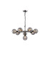 Placid 84cm Pendant 8 Light E14 15cm Round Textured Smooth / Ribbed Glass Shade Satin Nickel Smoke Plated & Satin Black-1