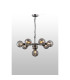 Placid 84cm Pendant 8 Light E14 15cm Round Textured Smooth / Ribbed Glass Shade Satin Nickel Smoke Plated & Satin Black-3