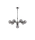 Placid 84cm Pendant 8 Light E14 15cm Round Textured Smooth / Ribbed Glass Shade Satin Nickel Smoke Plated & Satin Black-4