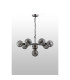 Placid 84cm Pendant 8 Light E14 15cm Round Textured Smooth / Ribbed Glass Shade Satin Nickel Smoke Plated & Satin Black-8