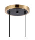Placid 20cm 2 Light Pendant E14 15cm Round Glass Shades Brass Amber Plated & Satin Black-5