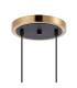 Placid 20cm 2 Light Pendant E14 15cm Round Glass Shades Brass Clear & Satin Black-5