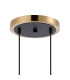 Placid 20cm 2 Light Pendant E14 15cm Round Textured Crumple Glass Shades Brass Clear & Satin Black-5