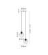 Placid 20cm 2 Light Pendant E14 15cm Round Textured Melting Glass Shades Brass Clear & Satin Black-2