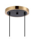 Placid 20cm 2 Light Pendant E14 15cm Round Textured Melting Glass Shades Brass Clear & Satin Black-5