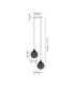Placid 20cm 2 Light Pendant E14 15cm Round Ribbed Glass Shades Brass Clear & Satin Black-2