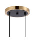 Placid 20cm 2 Light Pendant E14 15cm Round Ribbed Glass Shades Brass Clear & Satin Black-5