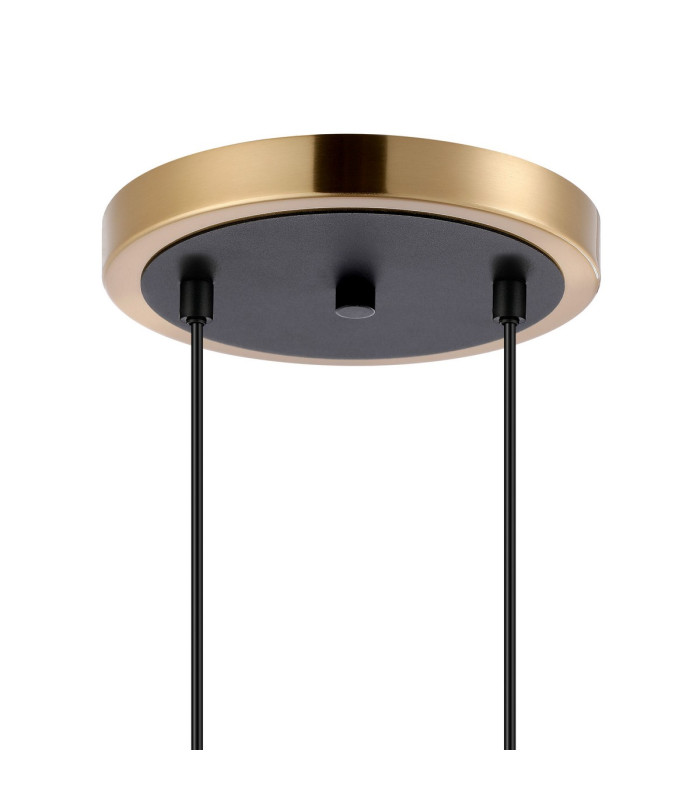 Placid 20cm 2 Light Pendant E14 15cm Round Segment Glass Shades Brass Amber Plated & Satin Black-5