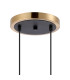 Placid 20cm 2 Light Pendant E14 15cm Round Segment Glass Shades Brass Clear & Satin Black-5