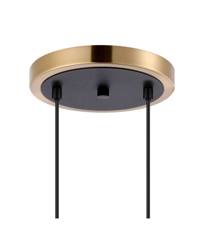 Placid 20cm 2 Light Pendant E14 15cm Round Speckled Glass Shades Brass White & Satin Black-5