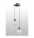 Placid 20cm 2 Light Pendant E14 15cm Round Glass Shades Satin Nickel Amber Plated & Satin Black-3