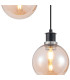 Placid 20cm 2 Light Pendant E14 15cm Round Glass Shades Satin Nickel Amber Plated & Satin Black-6